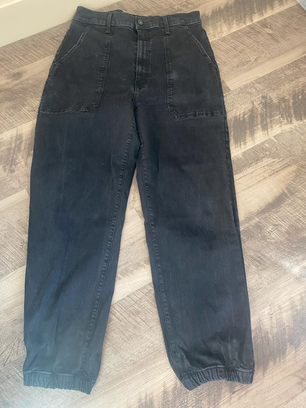 MOTHER Black Jogger Jeans